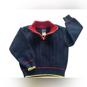 Kids Navy Blue Sweater with Red and Yellow Accents